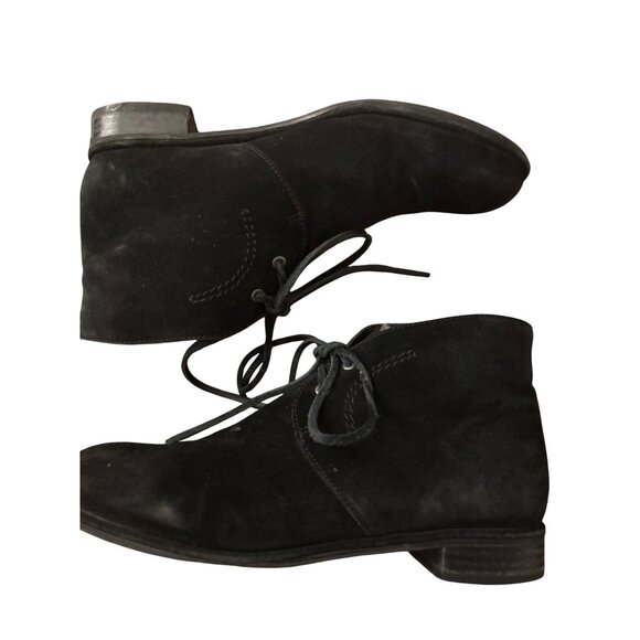 Via Spiga Womens Black Suede Ankle Booties Lace-Up Size 8M Leather Upper - Picture 3 of 12